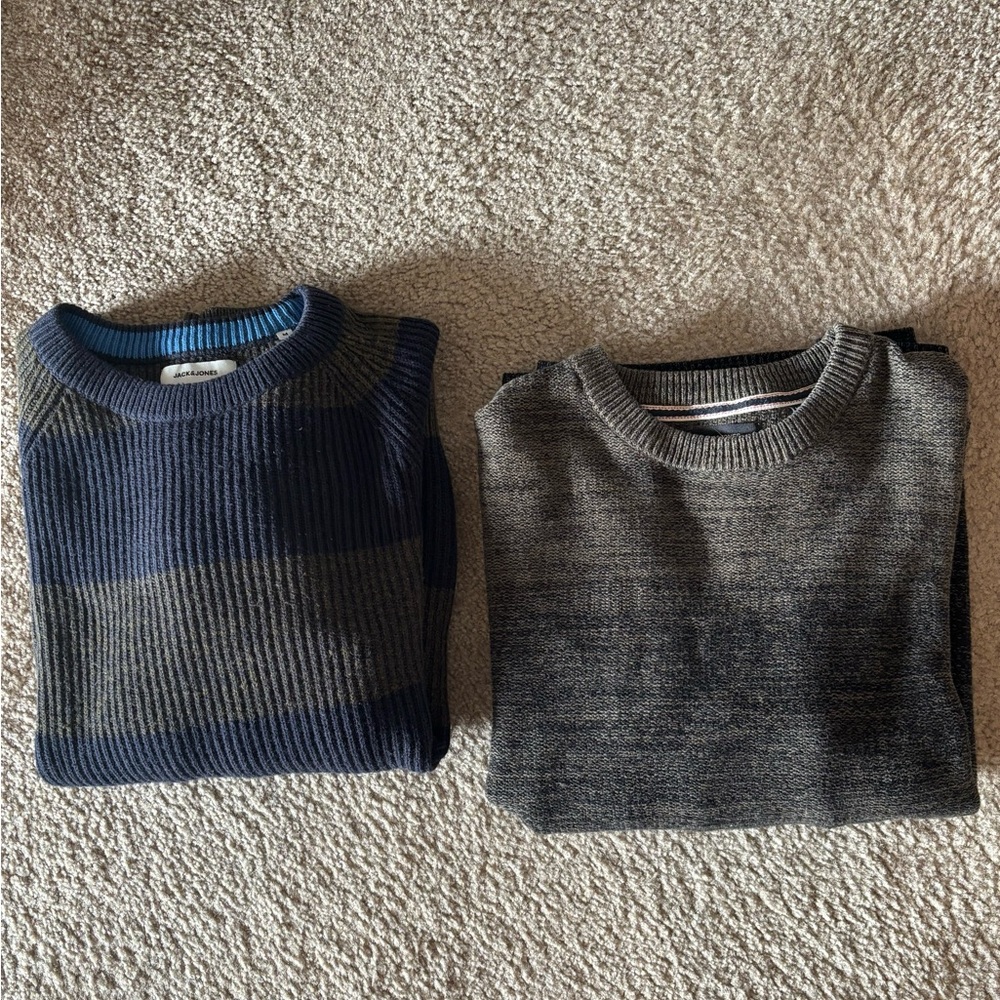 Lot of 2 Jack & Jones Mens Sweaters Size Medium M Main Color Green